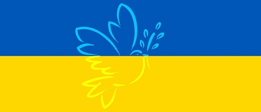 Ukraineflagge mit Friedenstaube